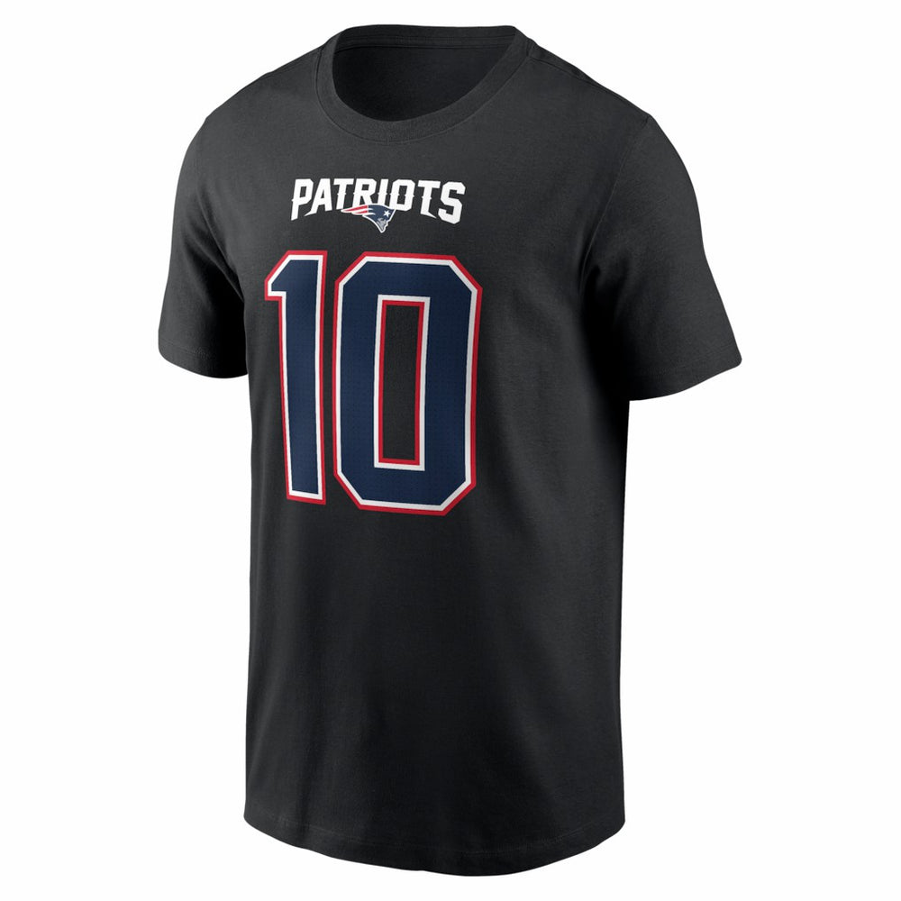 Drake Maye New England Patriots Carbon Name & Number T-Shirt - Black T-shirts