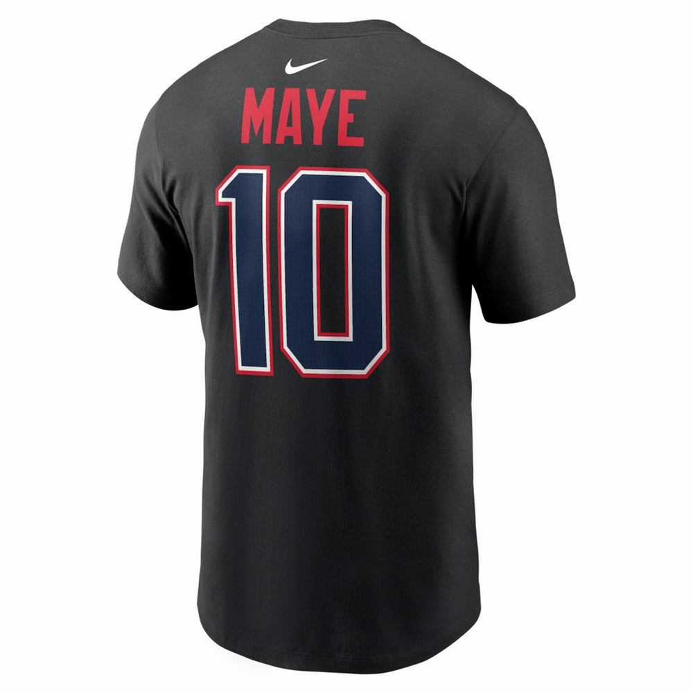 Drake Maye New England Patriots Carbon Name & Number T-Shirt - Black T-shirts