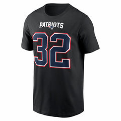 TreVeyon Henderson New England Patriots Carbon Name & Number T-Shirt - Black T-shirts