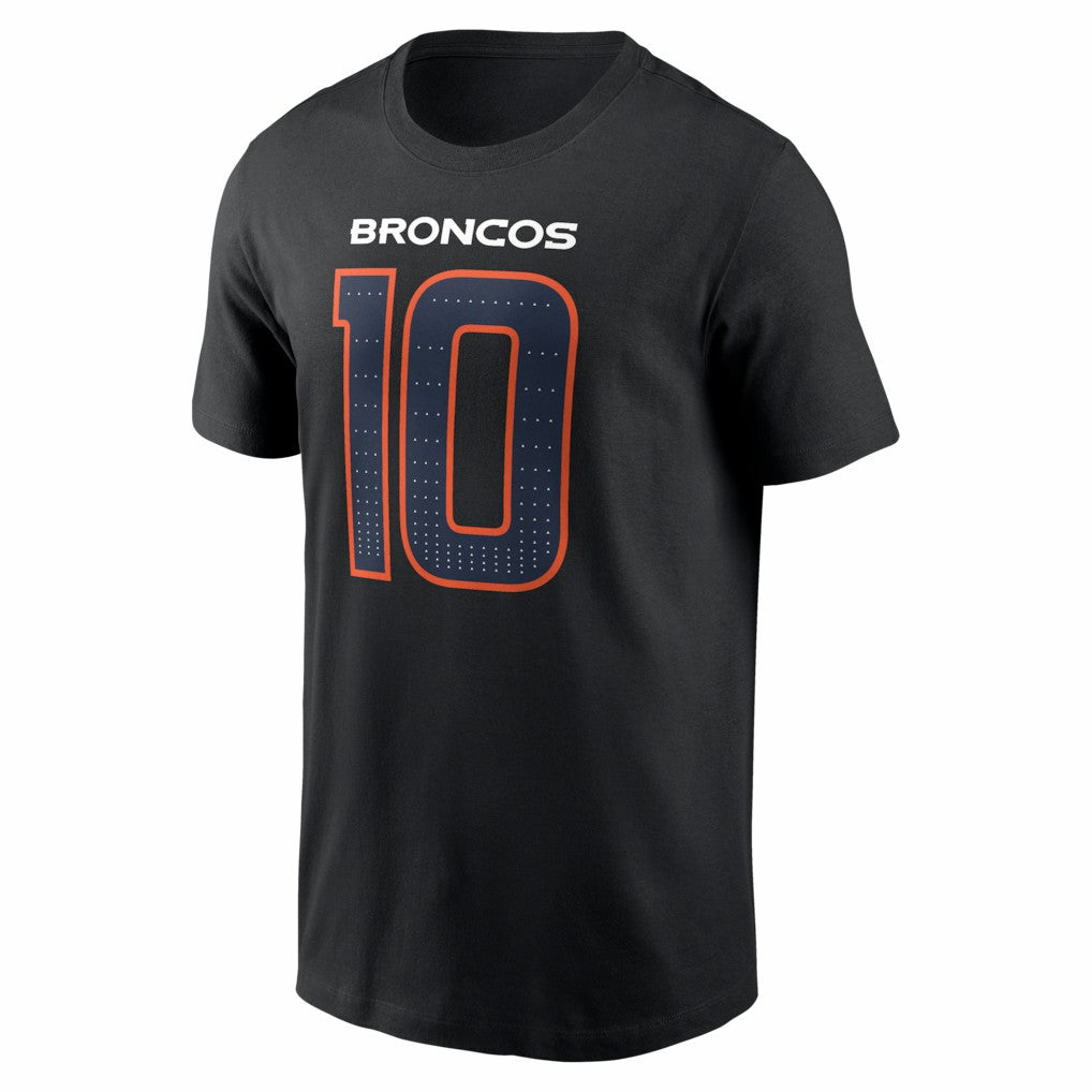 Bo Nix Denver Broncos Carbon Name & Number T-Shirt - Black T-shirts