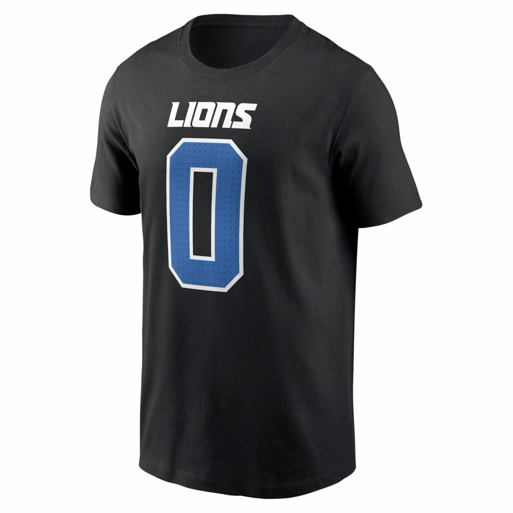 Jahmyr Gibbs Detroit Lions Carbon Name & Number T-Shirt - Black T-shirts