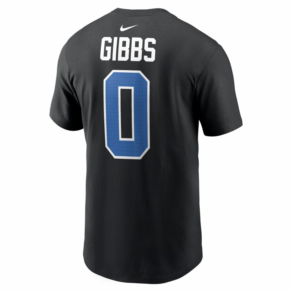 Jahmyr Gibbs Detroit Lions Carbon Name & Number T-Shirt - Black T-shirts