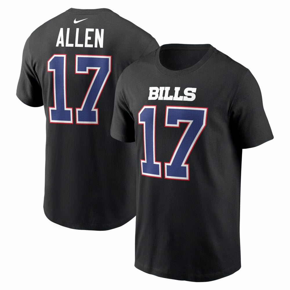 Josh Allen Buffalo Bills Carbon Name & Number T-Shirt - Black T-shirts
