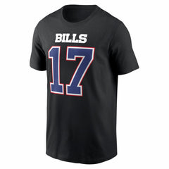 Josh Allen Buffalo Bills Carbon Name & Number T-Shirt - Black T-shirts