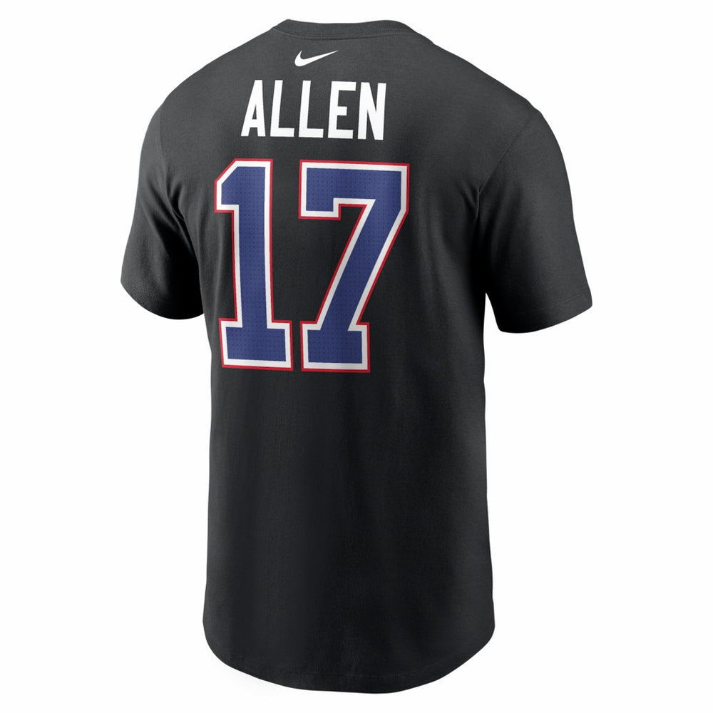 Josh Allen Buffalo Bills Carbon Name & Number T-Shirt - Black T-shirts