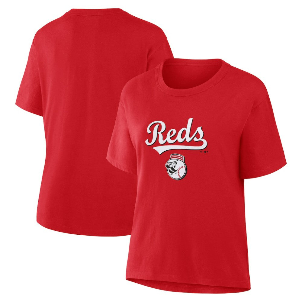 Cincinnati Reds Fanatics Women's Lockup Legacy T-Shirt - Red T-shirts