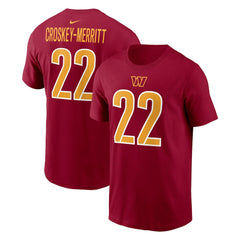 Jacory Croskey-Merritt Washington Commanders Player Name & Number T-Shirt - Burgundy T-shirts