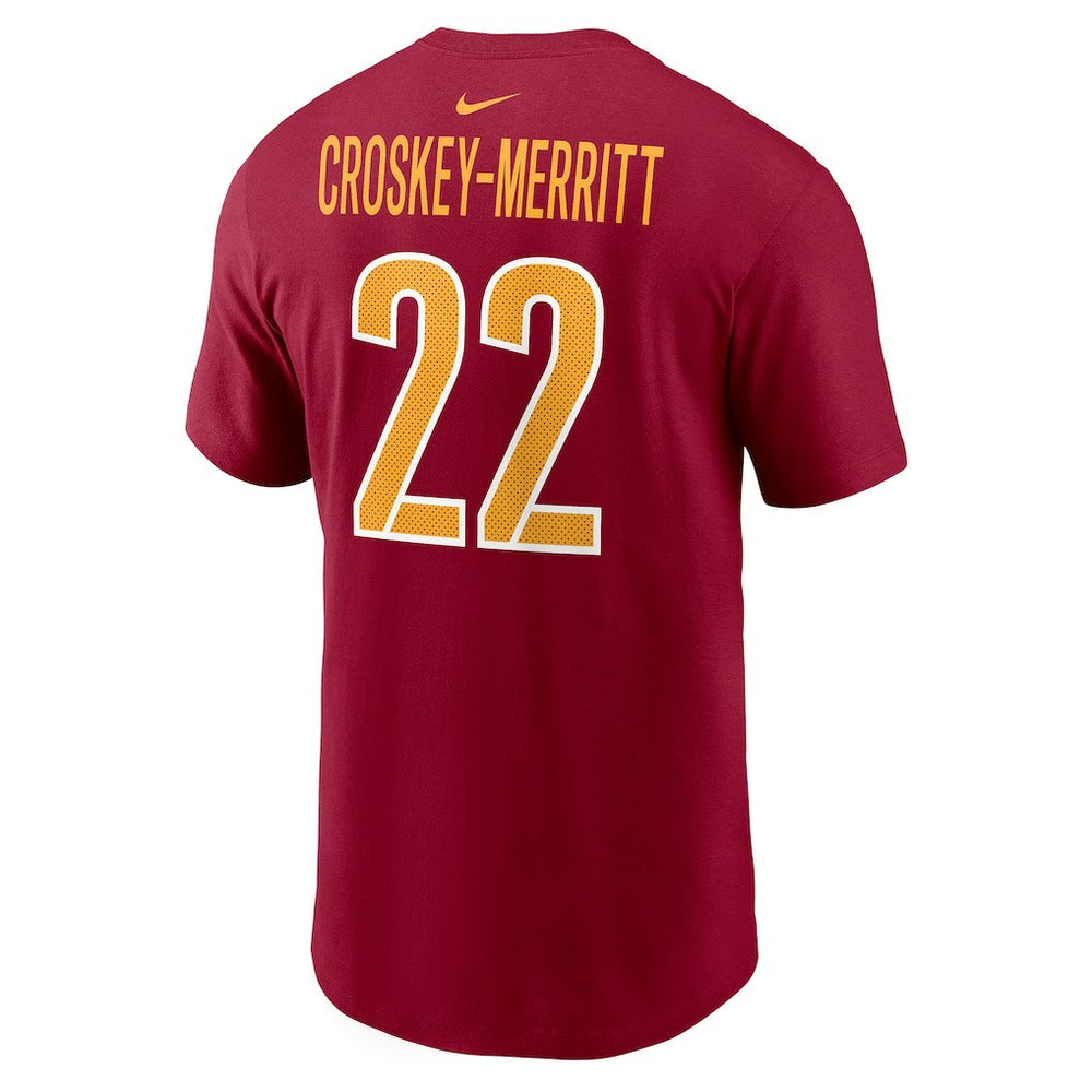 Jacory Croskey-Merritt Washington Commanders Player Name & Number T-Shirt - Burgundy T-shirts