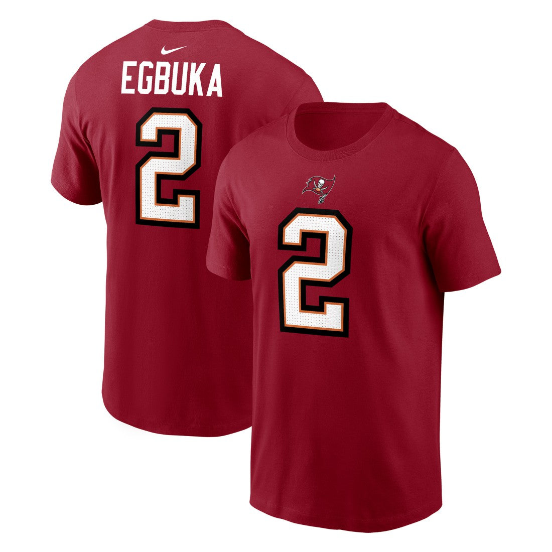 Emeka Egbuka Tampa Bay Buccaneers Player Name & Number T-Shirt - Red T-shirts