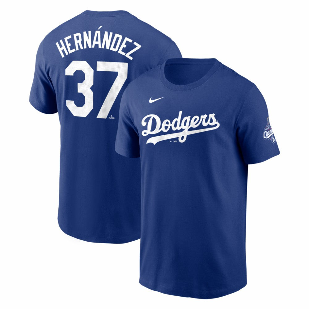 Teoscar Hernández Los Angeles Dodgers Nike 2025 World Series Champions Name & Number T-Shirt - Royal T-shirts