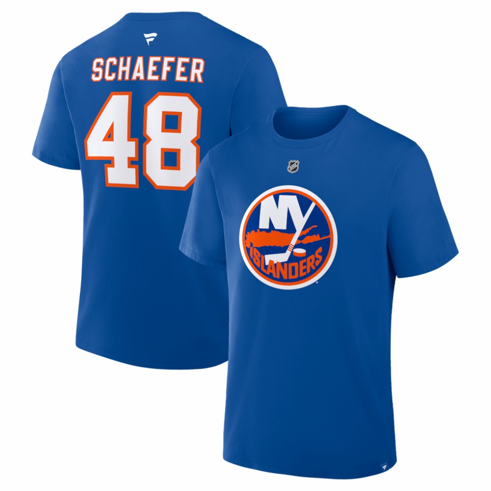 Matthew Schaefer New York Islanders Fanatics Authentic Stack Name & Number T-Shirt - Royal | US 2001819213