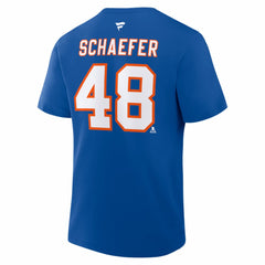 Matthew Schaefer New York Islanders Fanatics Authentic Stack Name & Number T-Shirt - Royal | US 2001819213