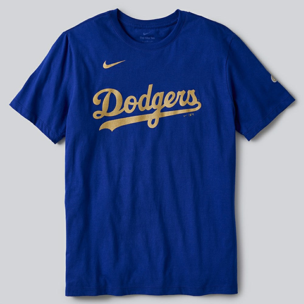 Los Angeles Dodgers Nike 2026 Gold Collection Wordmark T-Shirt - Royal T-shirts
