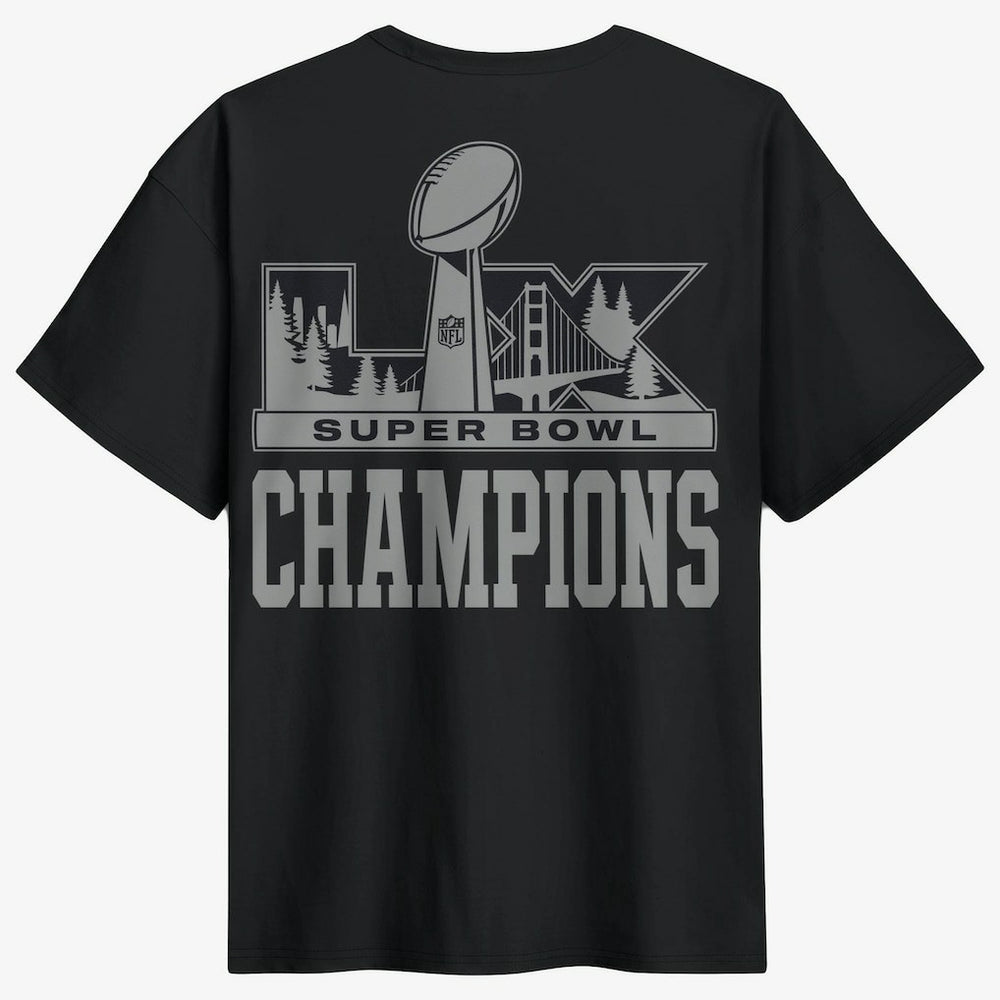 Seattle Seahawks Super Bowl LX Champions Locker Room Trophy Collection Authentic T-Shirt - Black T-shirts