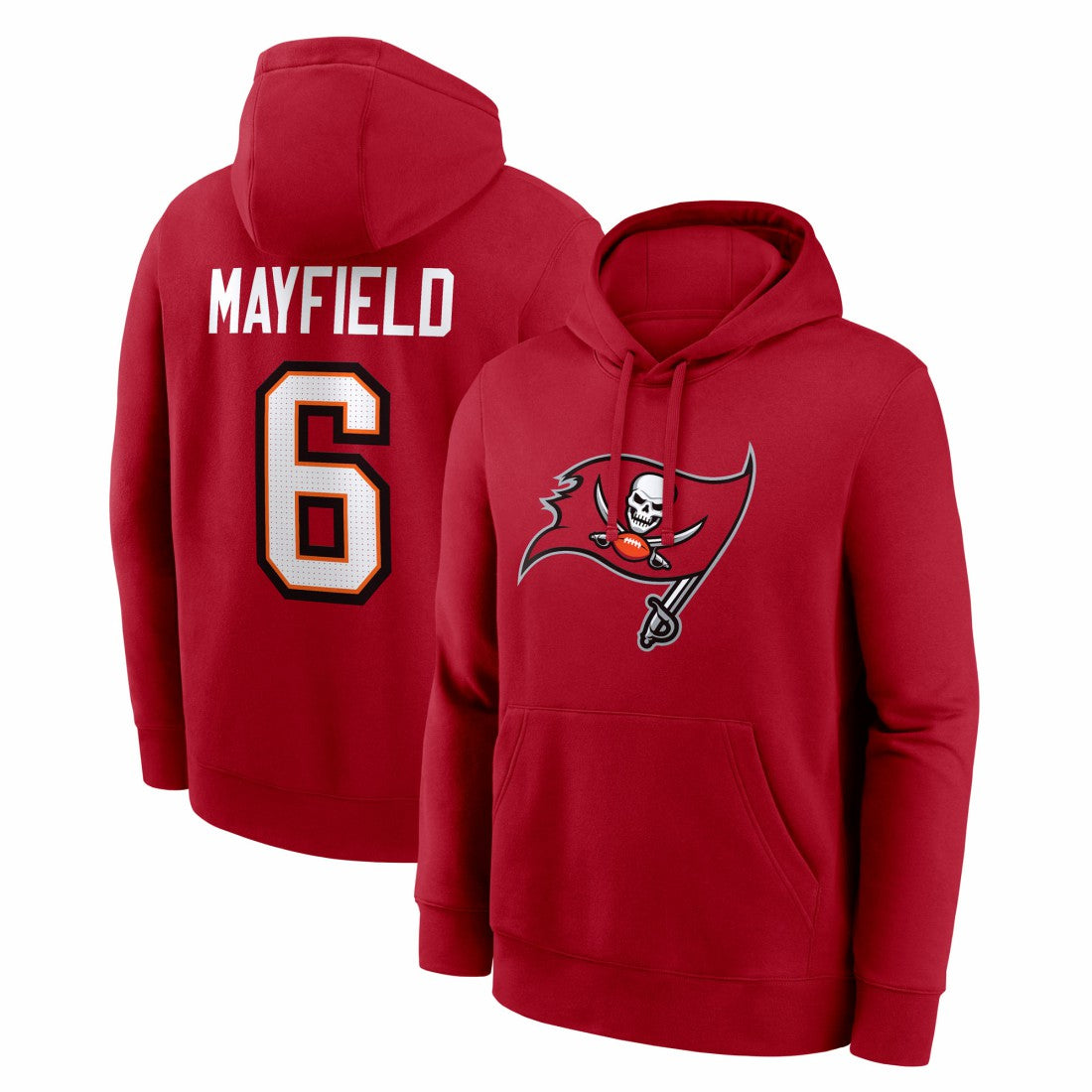 Baker Mayfield Tampa Bay Buccaneers Player Name & Number Fleece Hoodie - Red Hoodies