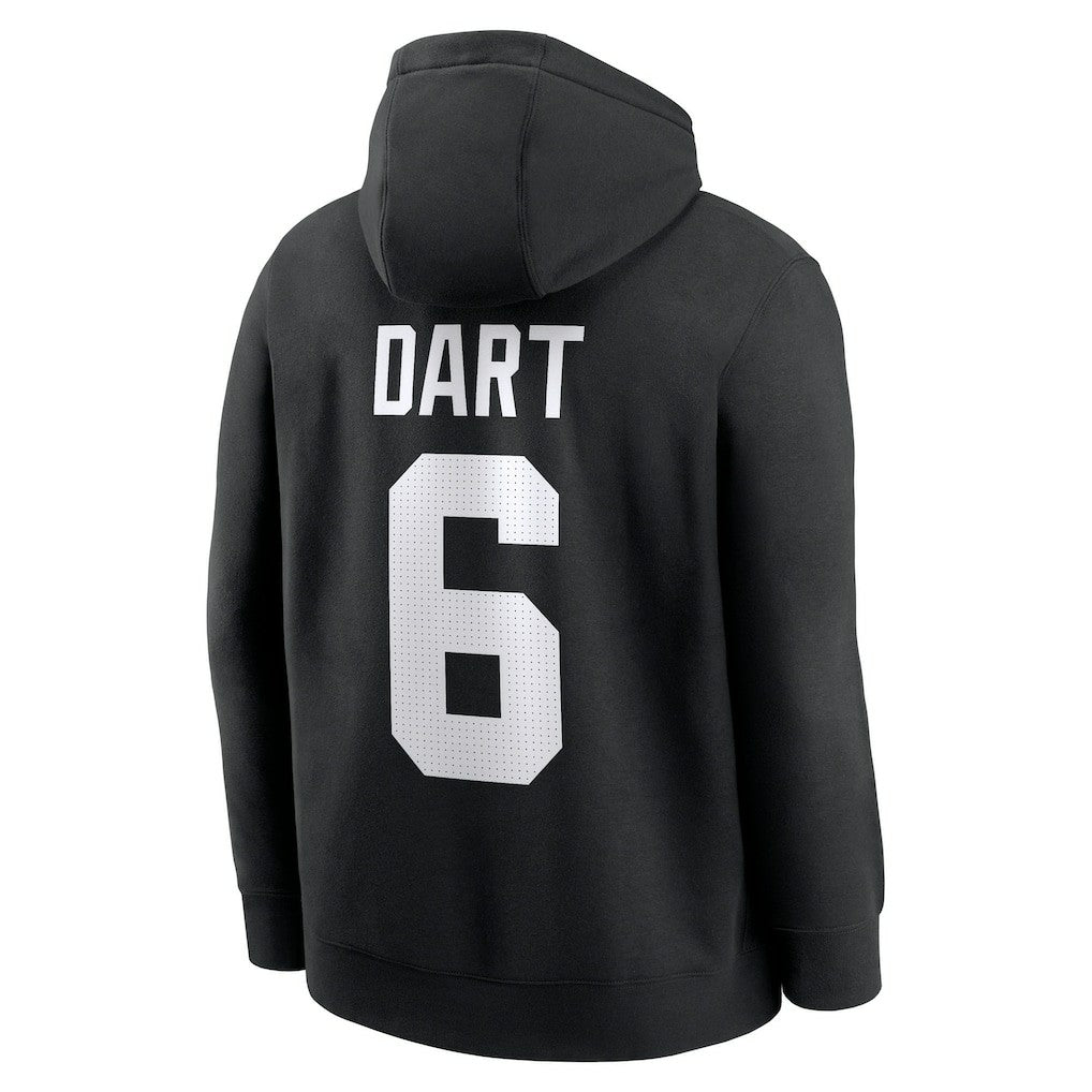 Jaxson Dart New York Giants Player Name & Number Fleece Hoodie - Black Hoodies