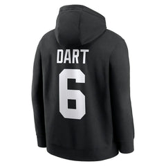 Jaxson Dart New York Giants Player Name & Number Fleece Hoodie - Black Hoodies