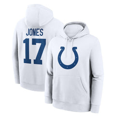 Daniel Jones Indianapolis Colts Player Name & Number Fleece Hoodie - White Hoodies