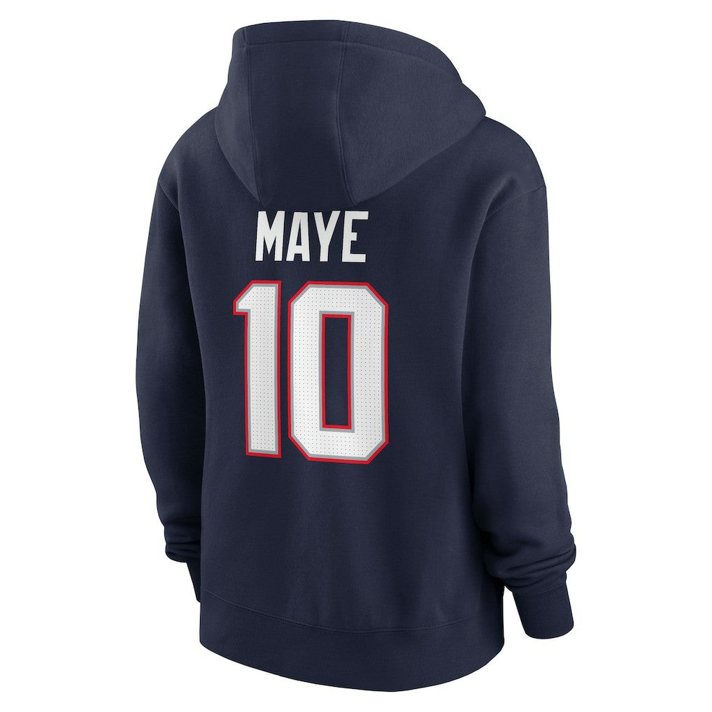 Drake Maye New England Patriots Women's Player Name & Number Fleece Hoodie - Navy Hoodies