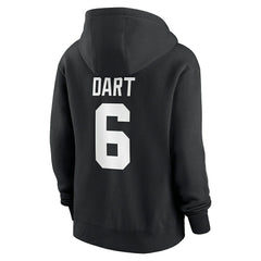 Jaxson Dart New York Giants Women's Player Name & Number Fleece Hoodie - Black Hoodies