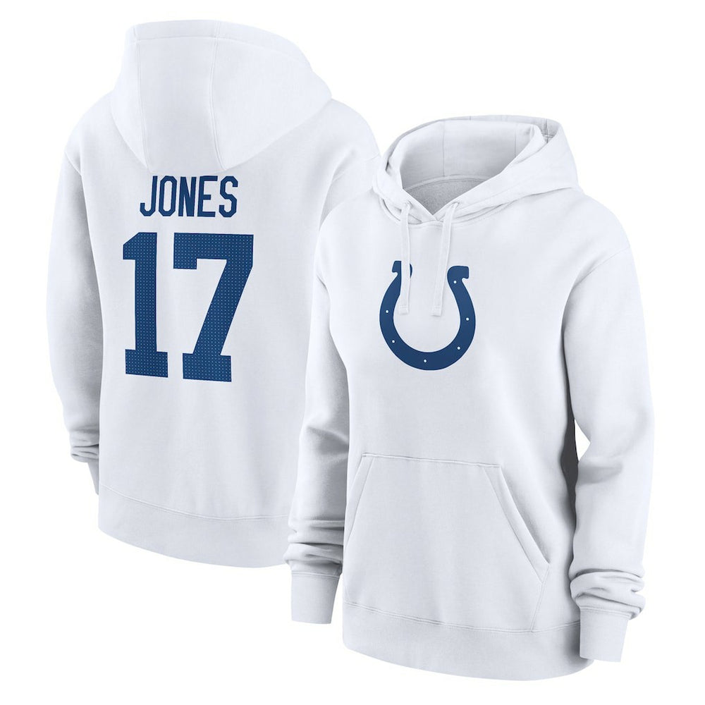 Daniel Jones Indianapolis Colts Women's Player Name & Number Fleece Hoodie - White Hoodies