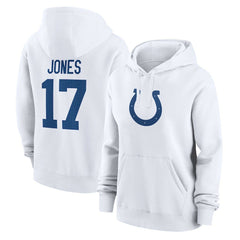 Daniel Jones Indianapolis Colts Women's Player Name & Number Fleece Hoodie - White Hoodies