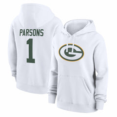 Micah Parsons Green Bay Packers Women's Player Name & Number Fleece Hoodie - White Hoodies