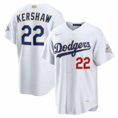 Clayton Kershaw Los Angeles Dodgers Nike 2026 Gold Collection Stadium Jersey - White Jerseys