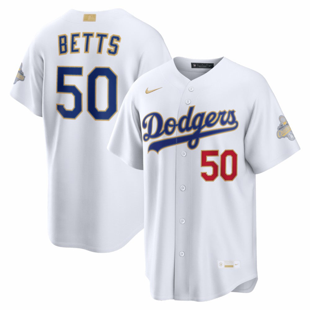 Mookie Betts Los Angeles Dodgers Nike 2026 Gold Collection Stadium Jersey - White Jerseys