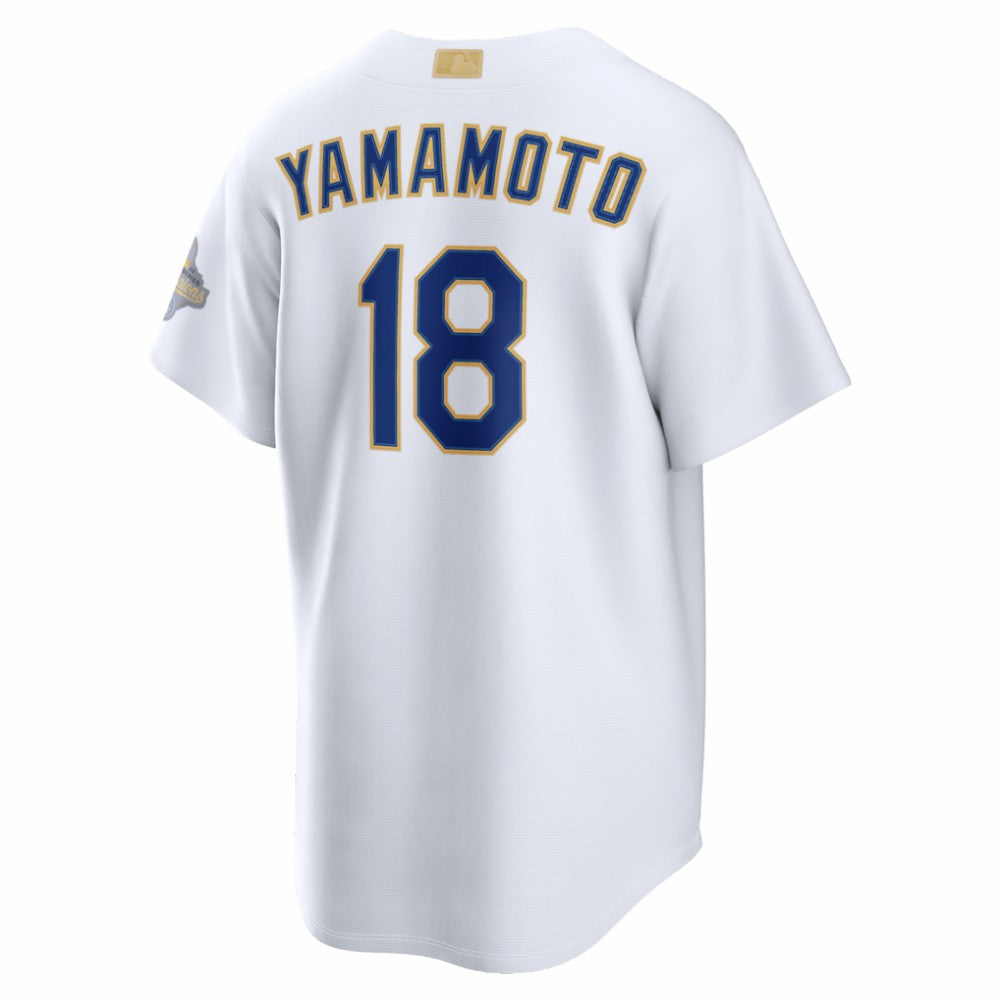 Yoshinobu Yamamoto Los Angeles Dodgers Nike 2026 Gold Collection Stadium Jersey - White Jerseys