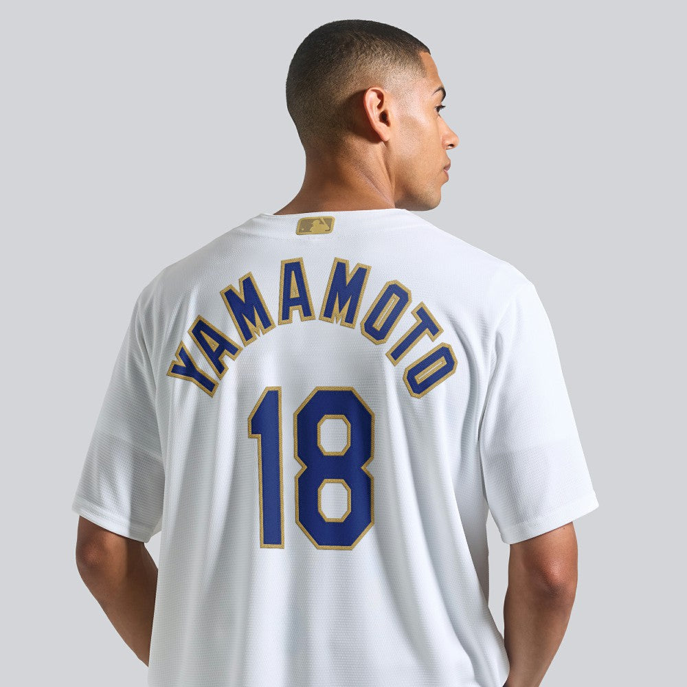 Yoshinobu Yamamoto Los Angeles Dodgers Nike 2026 Gold Collection Stadium Jersey - White Jerseys