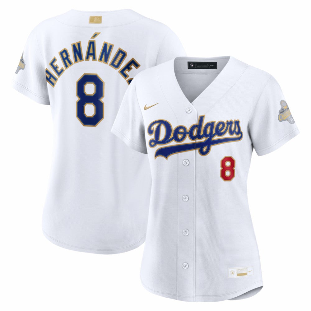 Enrique Hernández Los Angeles Dodgers Nike Women's 2026 Gold Collection Stadium Jersey - White Jerseys