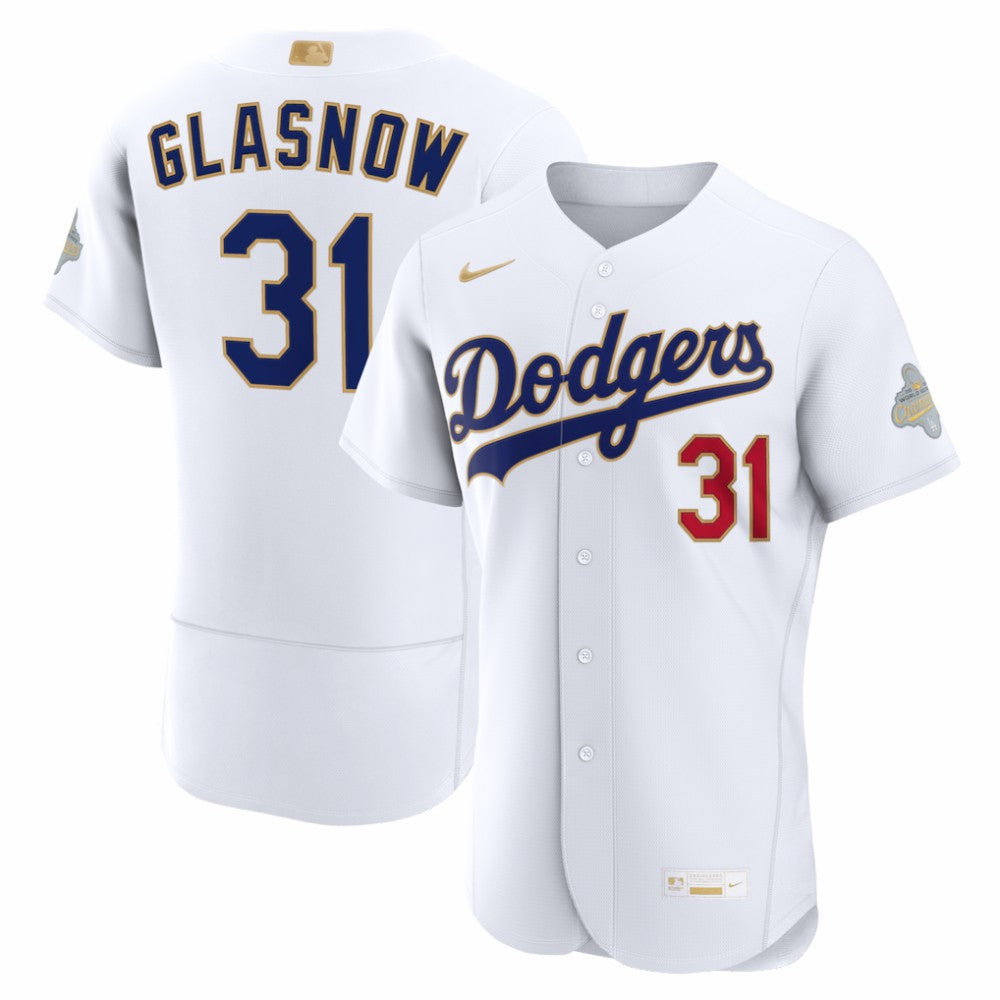 Tyler Glasnow Los Angeles Dodgers Nike 2026 Gold Collection Authentic Jersey - White Jerseys
