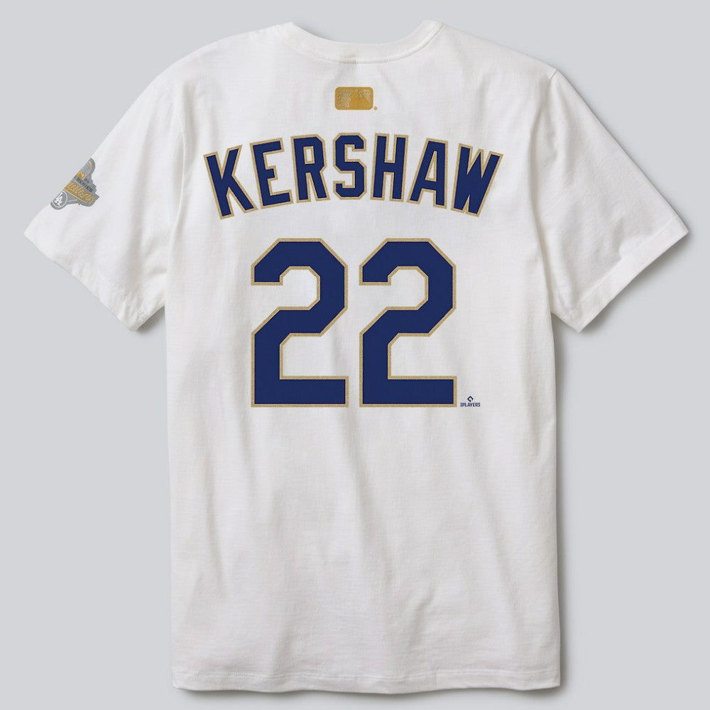 Clayton Kershaw Los Angeles Dodgers Nike 2026 Gold Collection Player Name & Number T-Shirt - White T-shirts