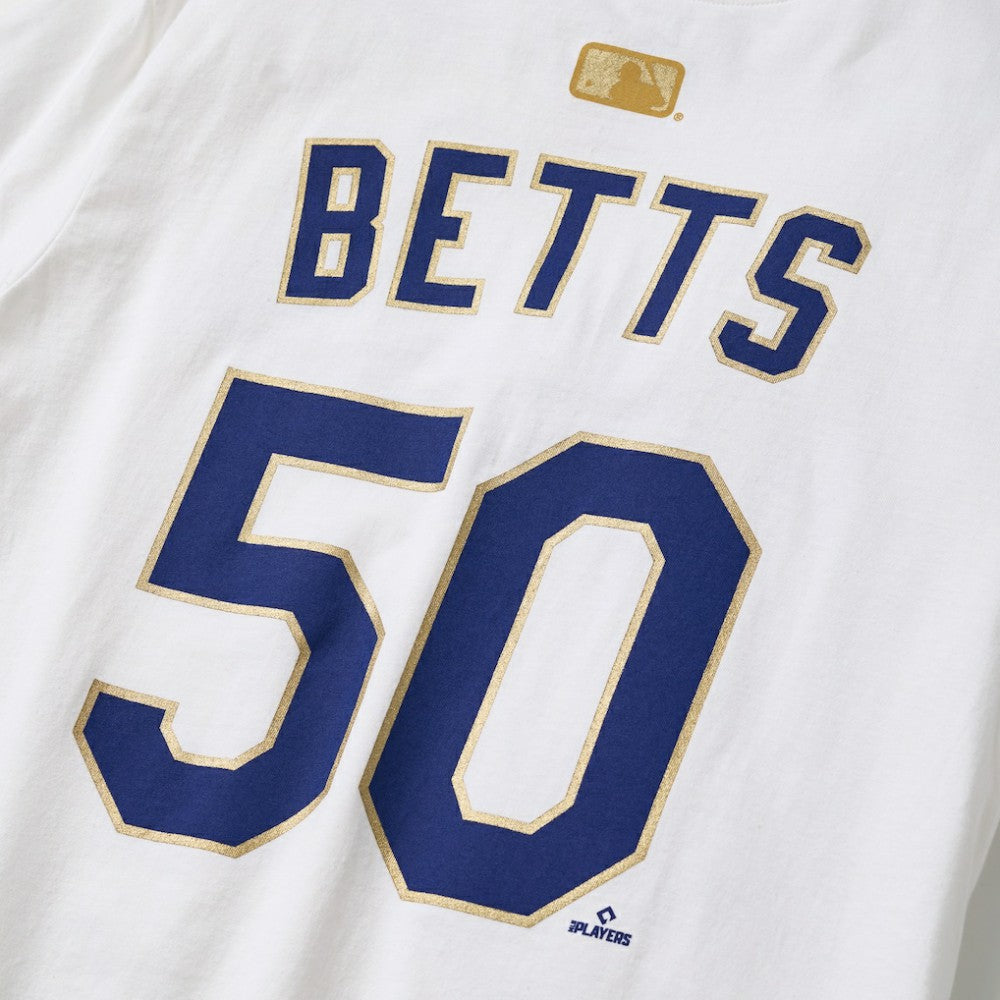 Mookie Betts Los Angeles Dodgers Nike 2026 Gold Collection Name & Number T-Shirt - White T-shirts