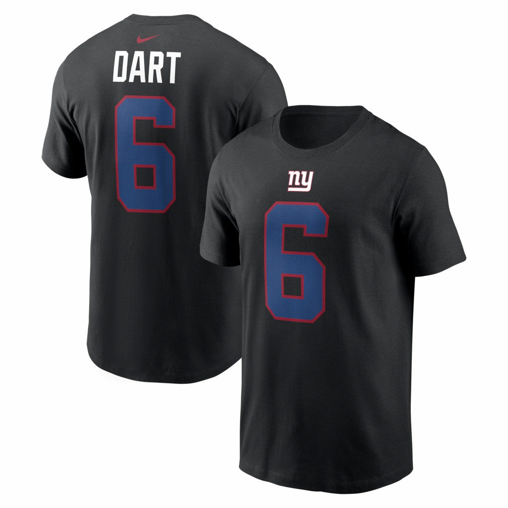 Jaxson Dart New York Giants Name & Number T-Shirt - Black T-shirts