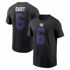 Jaxson Dart New York Giants Name & Number T-Shirt - Black T-shirts