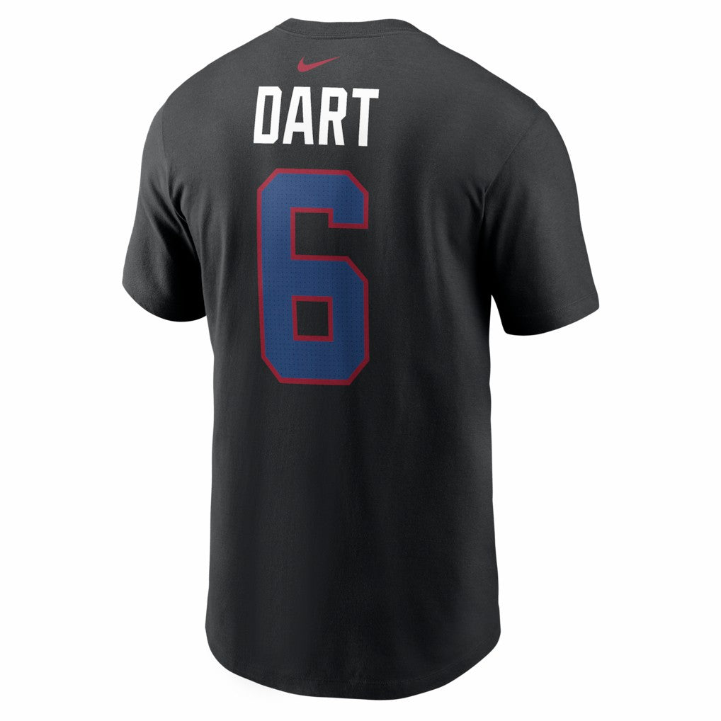 Jaxson Dart New York Giants Name & Number T-Shirt - Black T-shirts