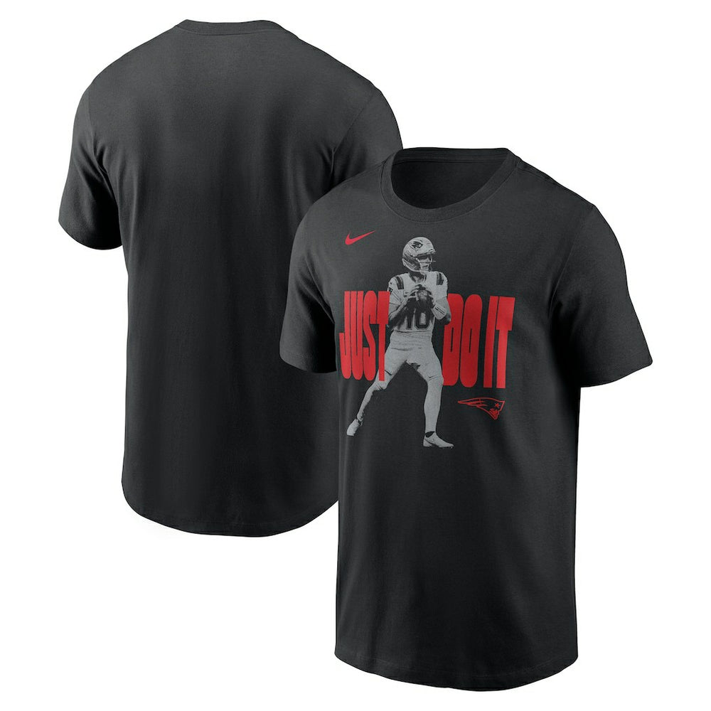 Drake Maye New England Patriots Just Do It T-Shirt - Black T-shirts