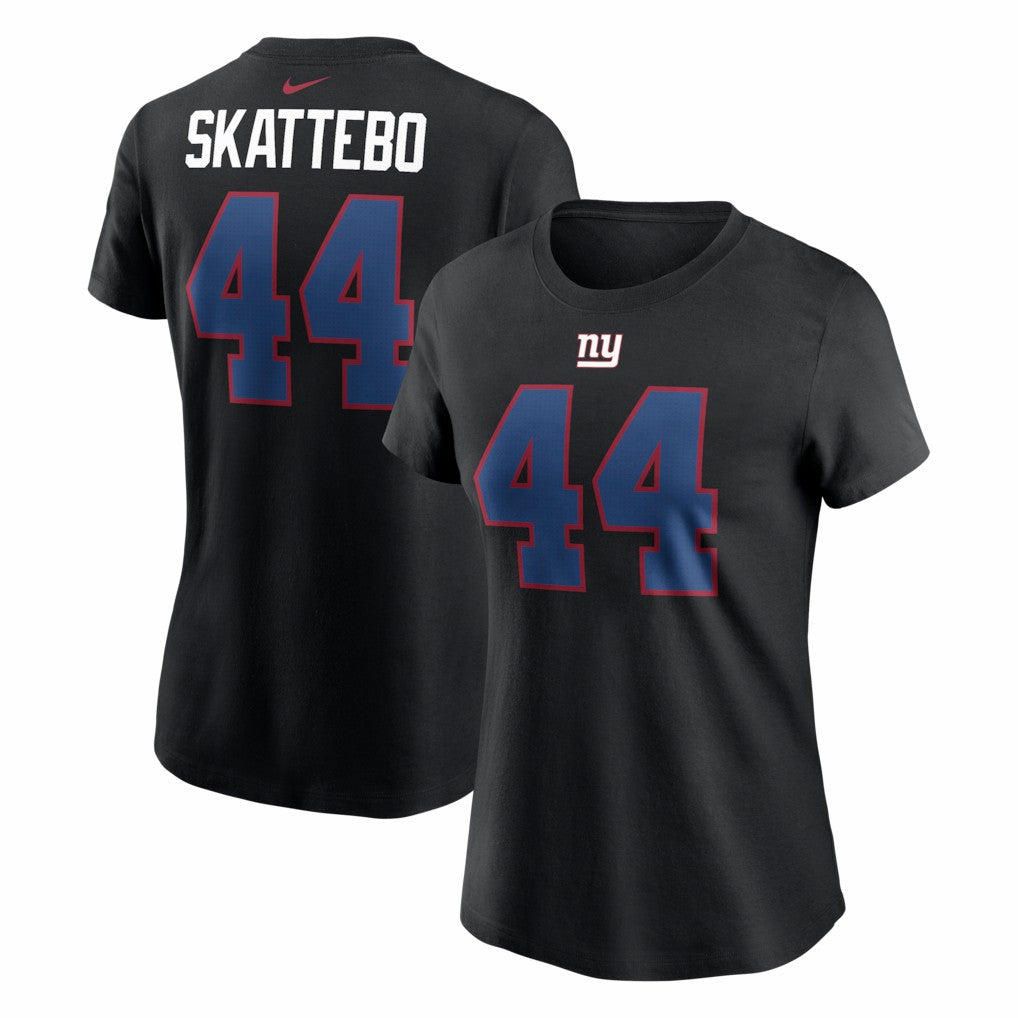 Cam Skattebo New York Giants Women's Name & Number T-Shirt - Black T-shirts