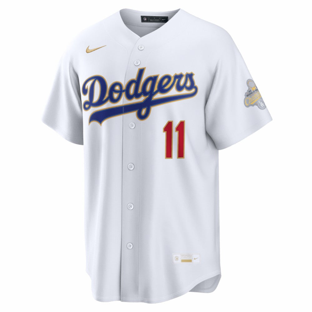 Roki Sasaki Los Angeles Dodgers Nike 2026 Gold Collection Kanji Stadium Jersey - White Jerseys