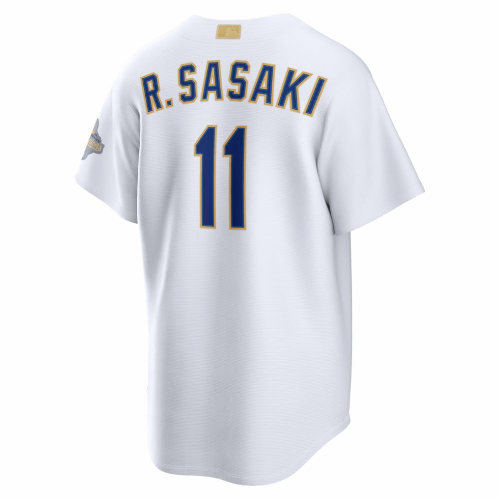 Roki Sasaki Los Angeles Dodgers Nike 2026 Gold Collection Stadium Jersey - White Jerseys