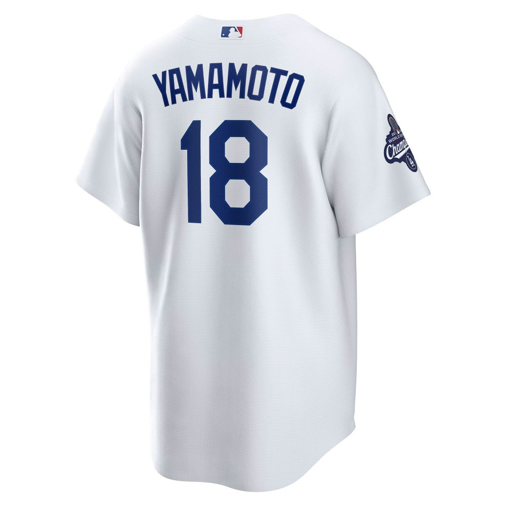 Yoshinobu Yamamoto Los Angeles Dodgers Nike 2025 World Series Champions Home Replica Jersey - White Jerseys