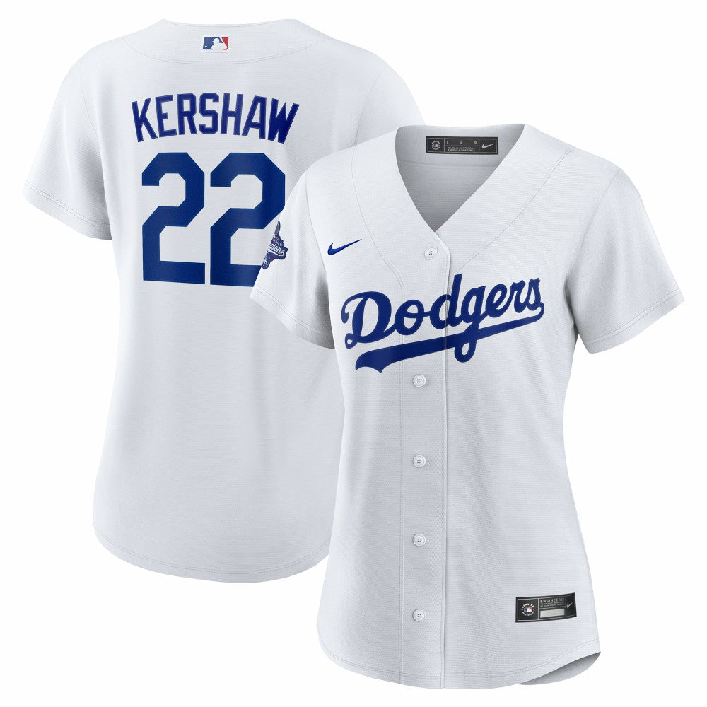 Clayton Kershaw Los Angeles Dodgers Nike Women's Home 2025 World Series Champions Replica Jersey - White Jerseys