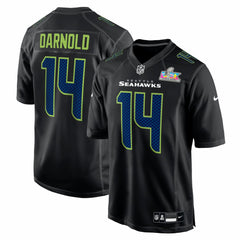 Sam Darnold Seattle Seahawks Super Bowl LX Patch Carbon Fashion Game Jersey - Black Jerseys