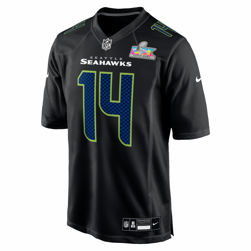 Sam Darnold Seattle Seahawks Super Bowl LX Patch Carbon Fashion Game Jersey - Black Jerseys