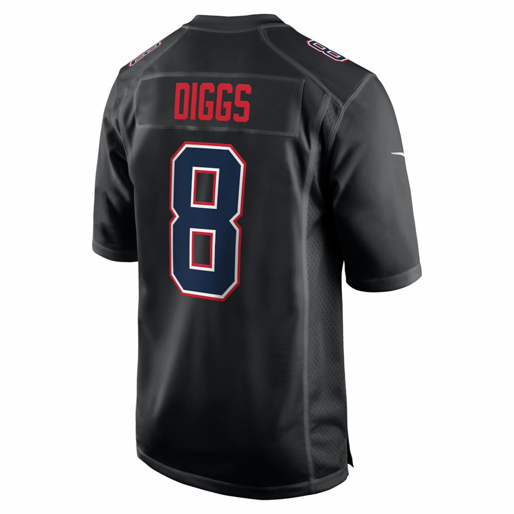 Stefon Diggs New England Patriots Super Bowl LX Patch Carbon Fashion Game Jersey - Black Jerseys