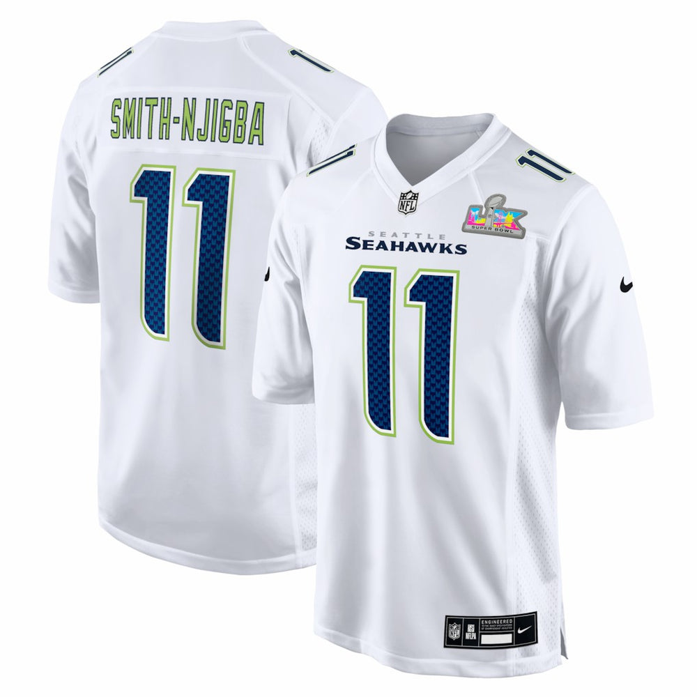 Jaxon Smith-Njigba Seattle Seahawks Super Bowl LX Patch Tundra Fashion Game Jersey - White Jerseys