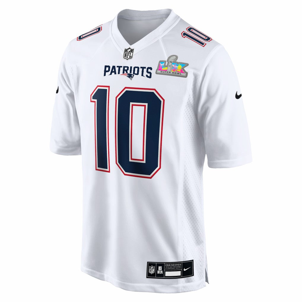 Drake Maye New England Patriots Super Bowl LX Patch Tundra Fashion Game Jersey - White Jerseys