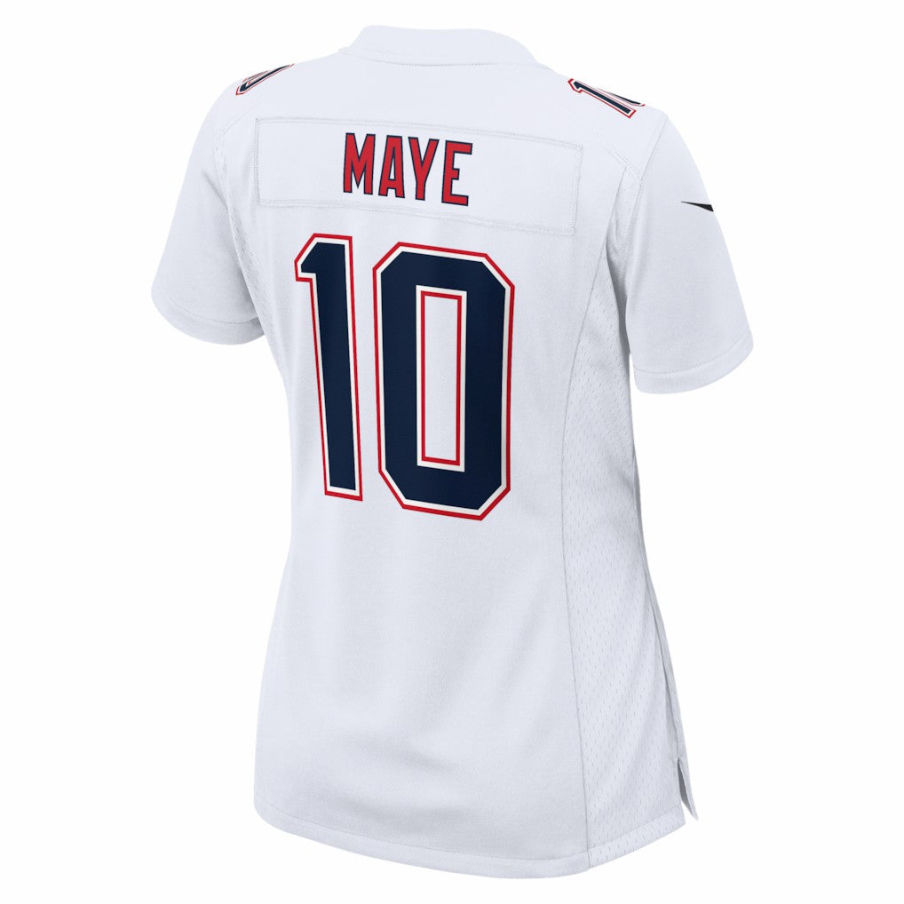 Drake Maye New England Patriots Women's Super Bowl LX Patch Tundra Fashion Game Jersey - White Jerseys